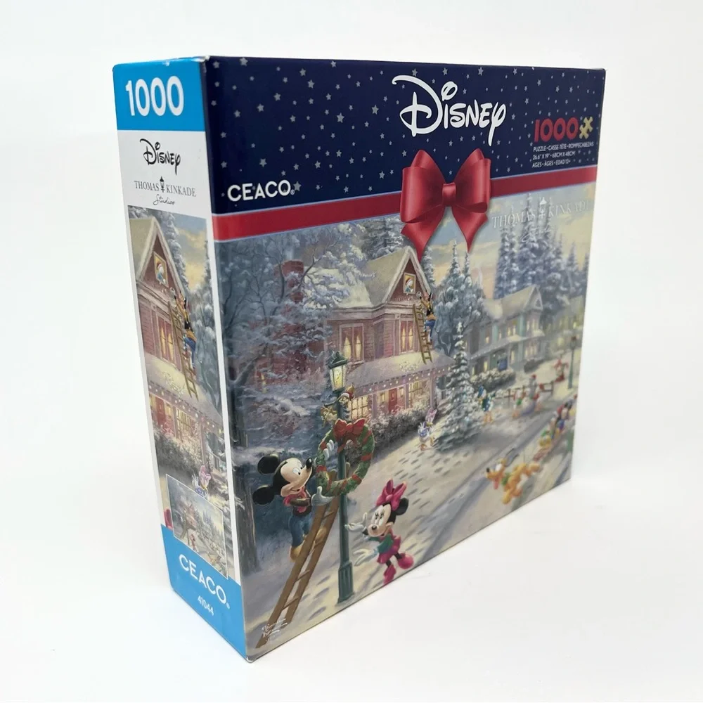 NWT Disney Thomas Kinkade Studios Mickey Mouse Holiday Puzzle 1000 Pieces